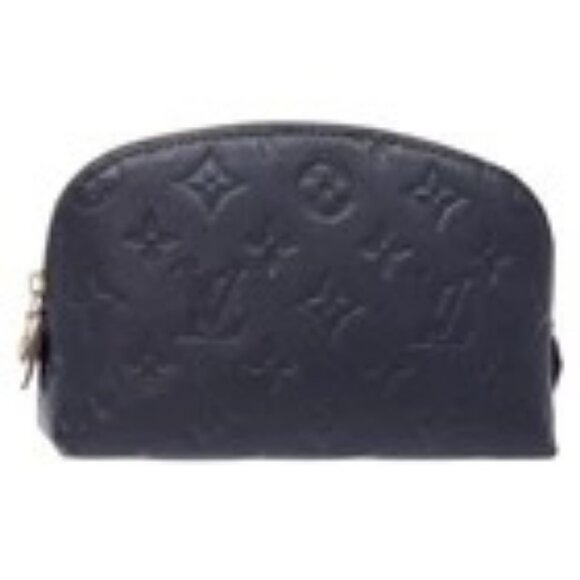 LOUIS VUITTON Monogram Empreinte Pochette Cosmetic PM Navy M69413 LV Auth 138768 - Picture 1 of 16